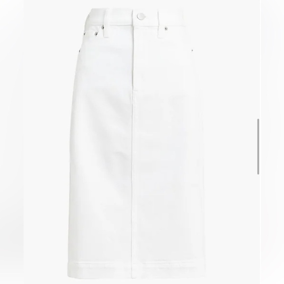 J Crew Factory White denim midi skirt size 0 NWT BY053 - Picture 4 of 10